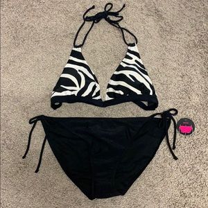 Zebra Halter Bikini Large